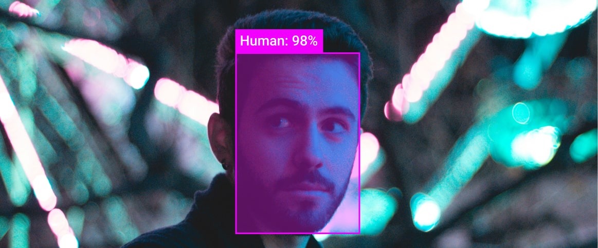 An example of an annotated facial recognition image, where the face is in the rectangle